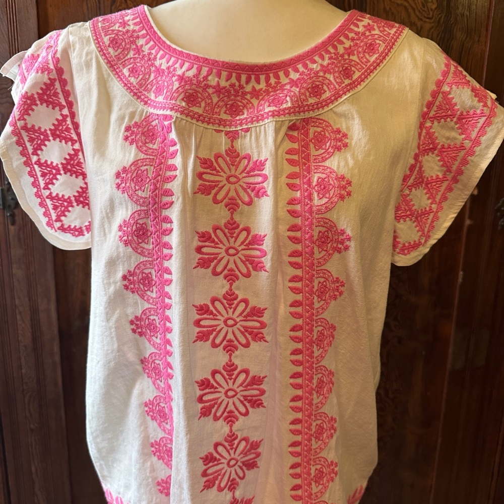 THML Cream Top with Pink Ombre Detail